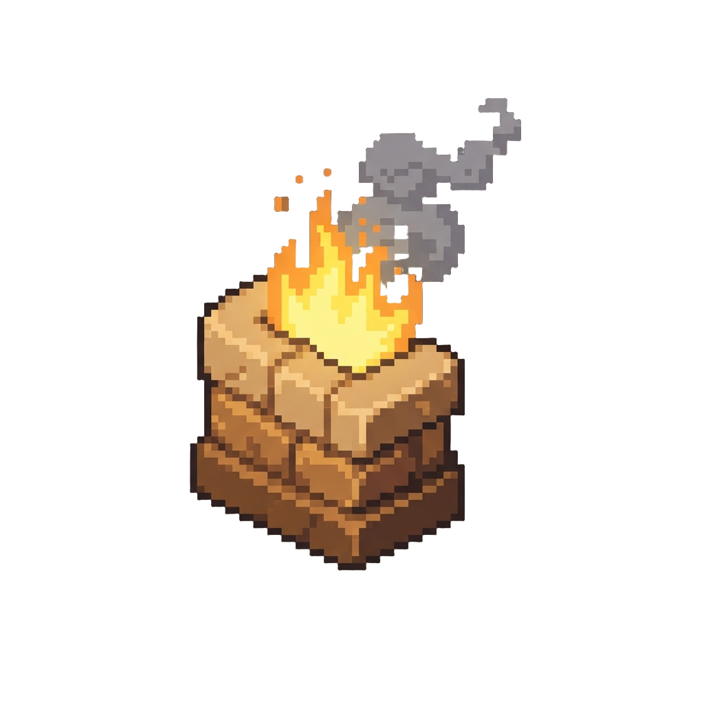 A Warm Amber Flare Wall with Rising Smoke