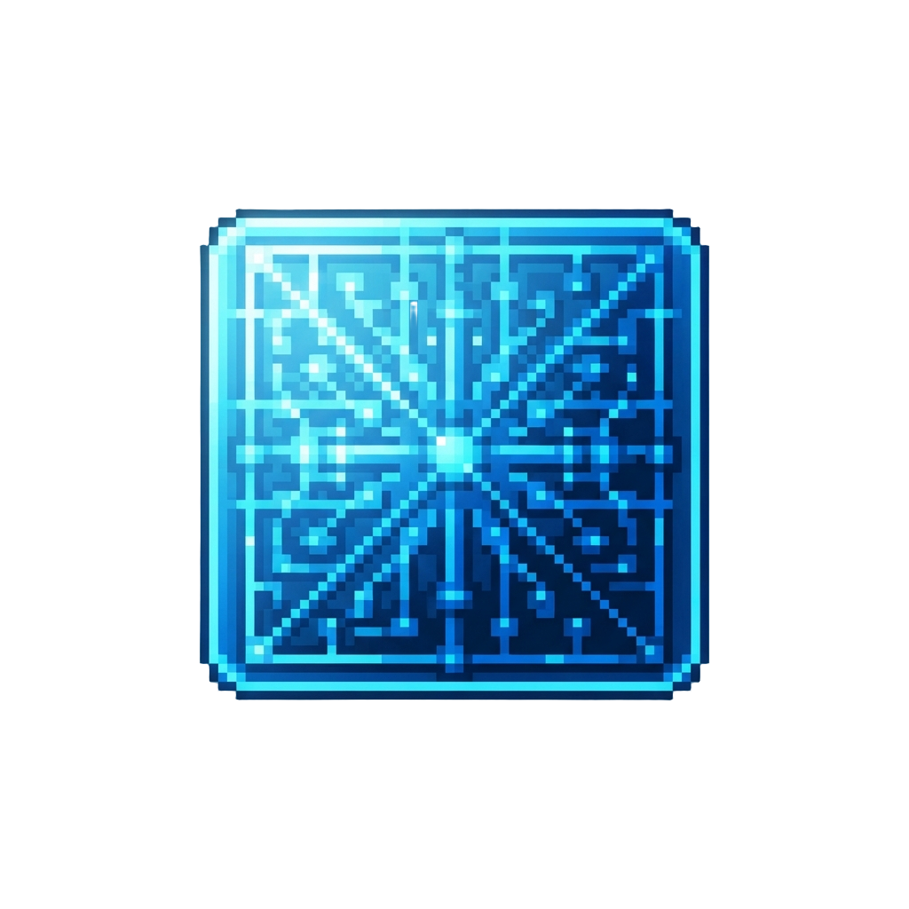 A Neon Digital Matrix Visual Grid
