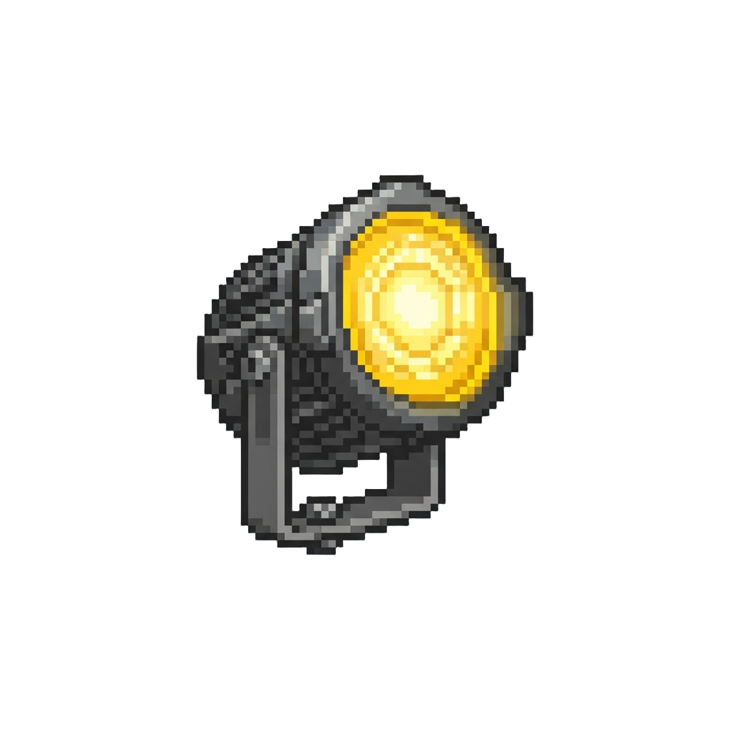 Pulsing Golden Stadium Floodlights
