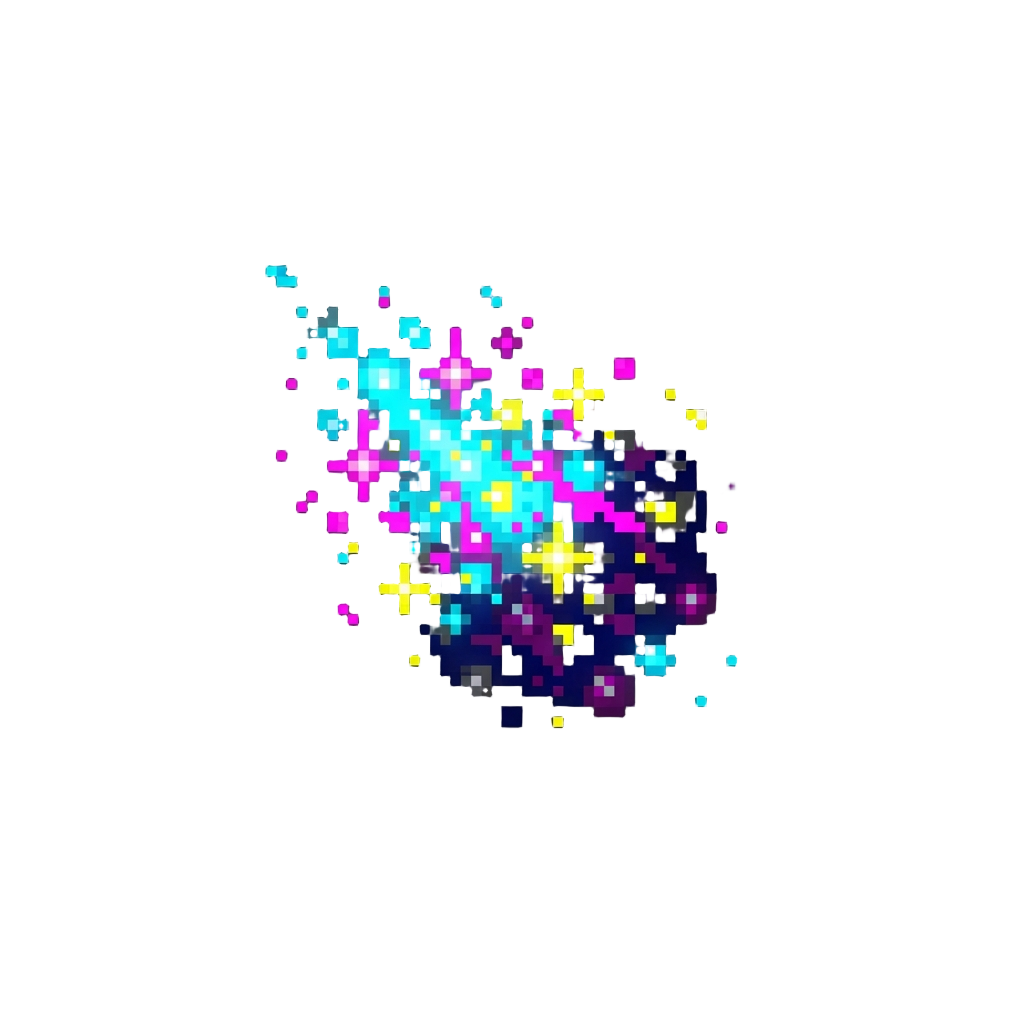 A Shower of Glowing Neon Light Sparks