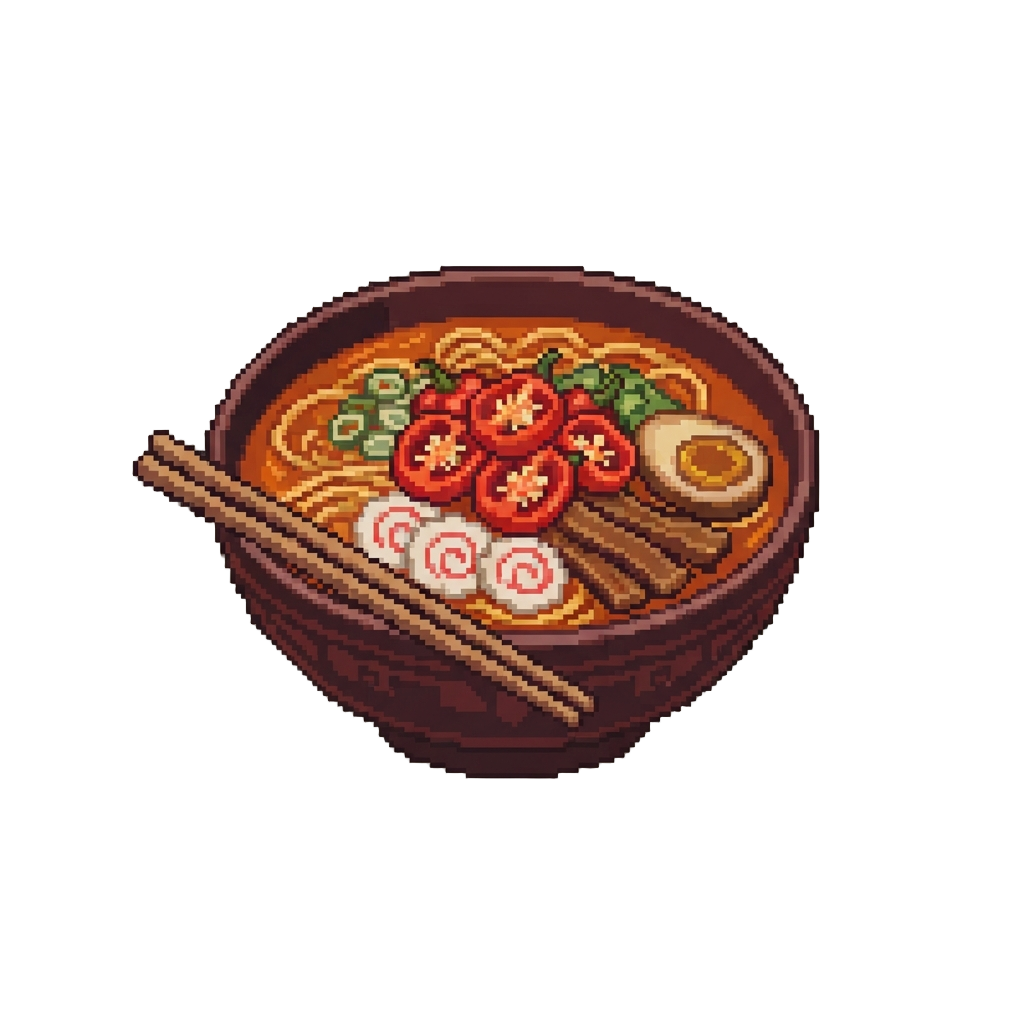 A Ghost Pepper Miso Ramen Crowned with Spicy Red Habanero Slices