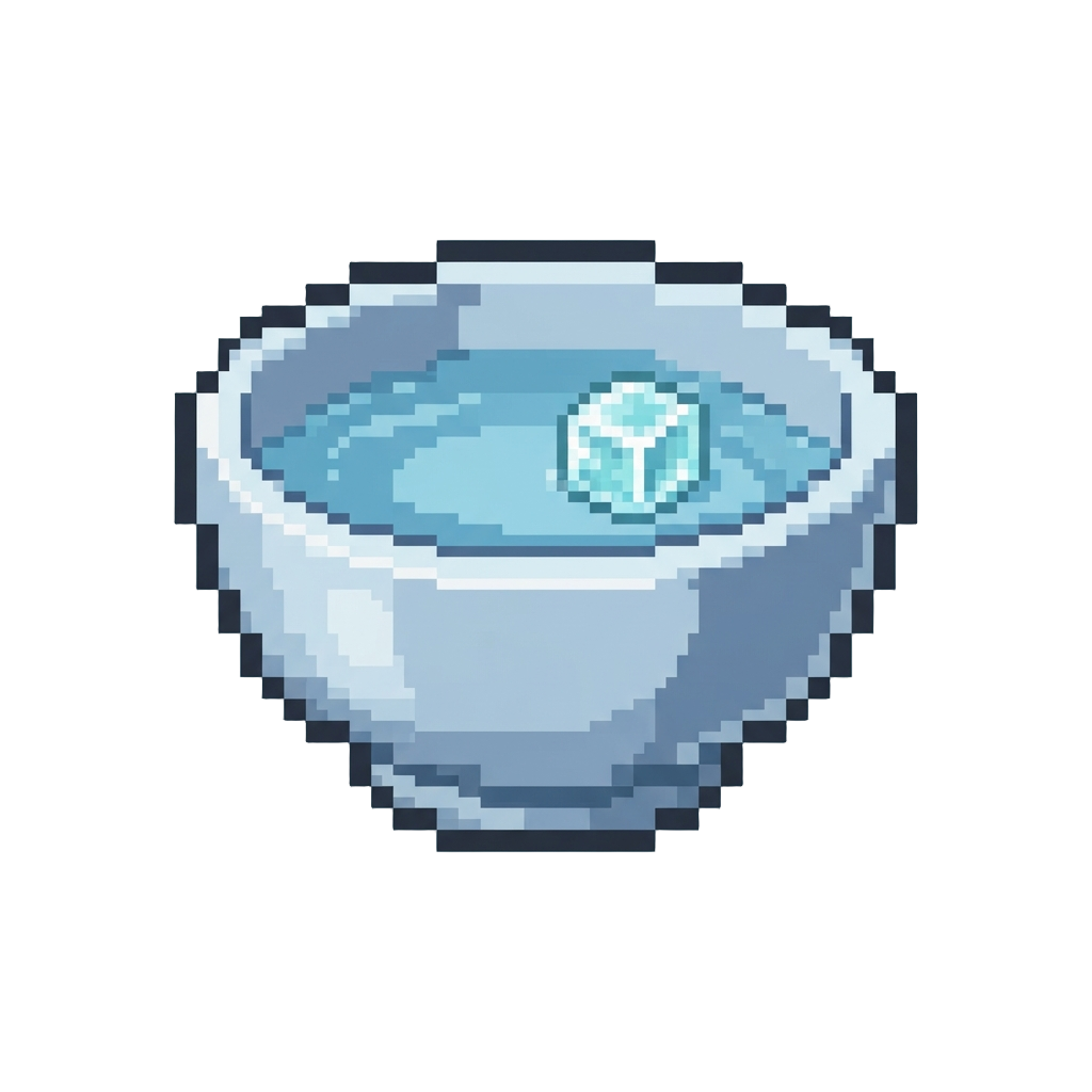 A Bowl with a Single Tiny Floating Ice Cube and Nothing Else