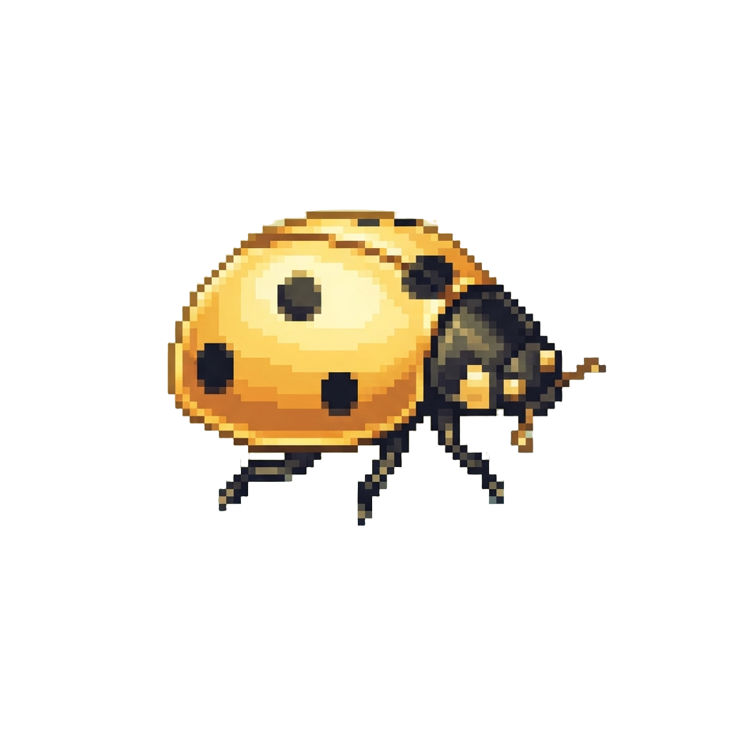 A Golden Dotted Ladybird Glowing Softly