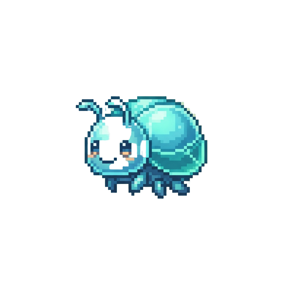 A Tiny Floating Willow-wisp Shaped Like a Smiling Beetle