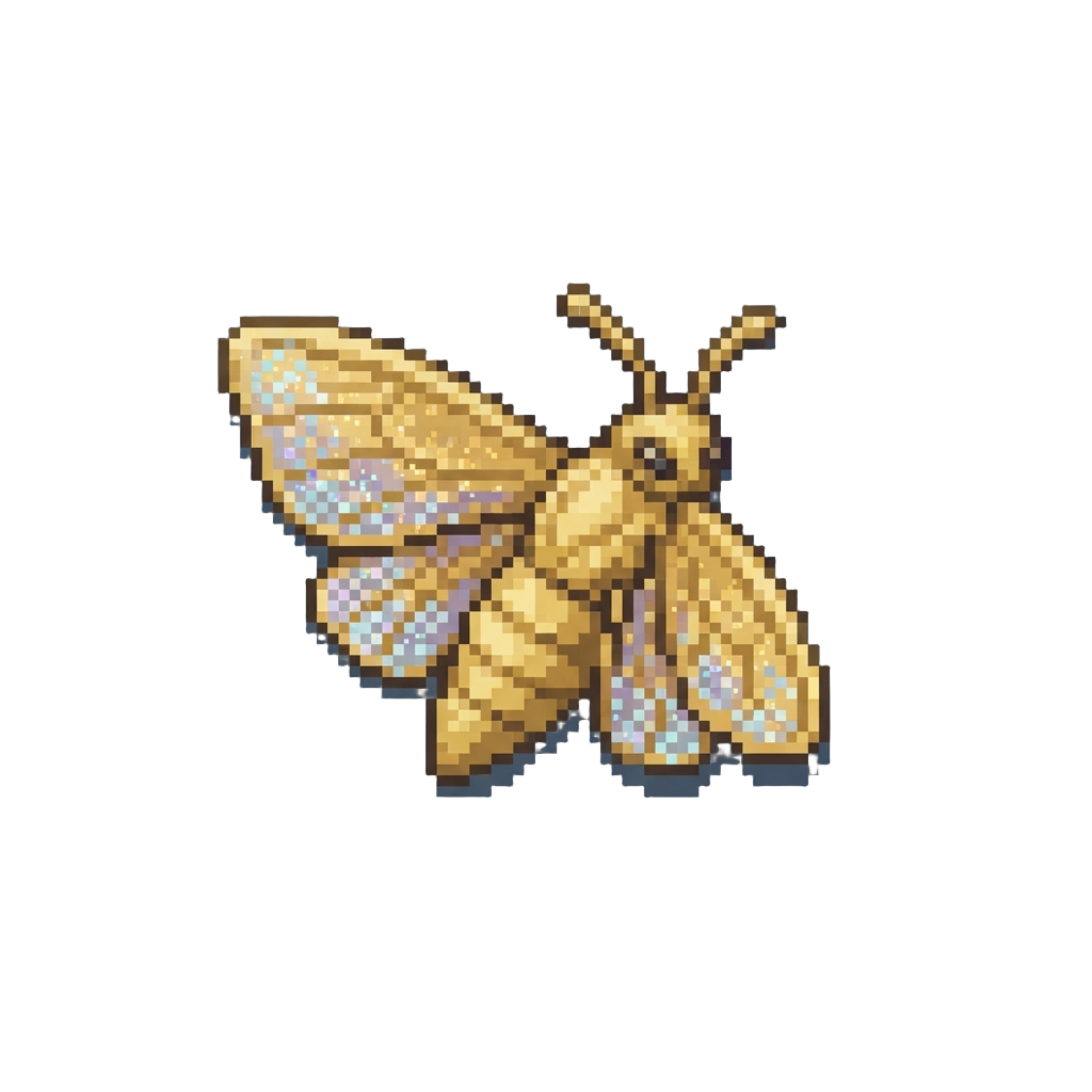 A Tiny Golden Moth Shimmering with Fairy Dust