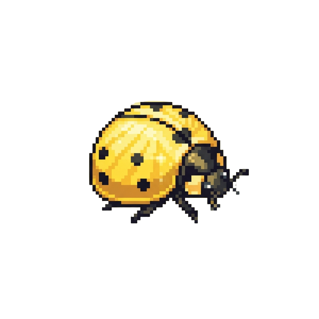 A Sparkling Sun-ray Ladybird Glowing Bright Yellow