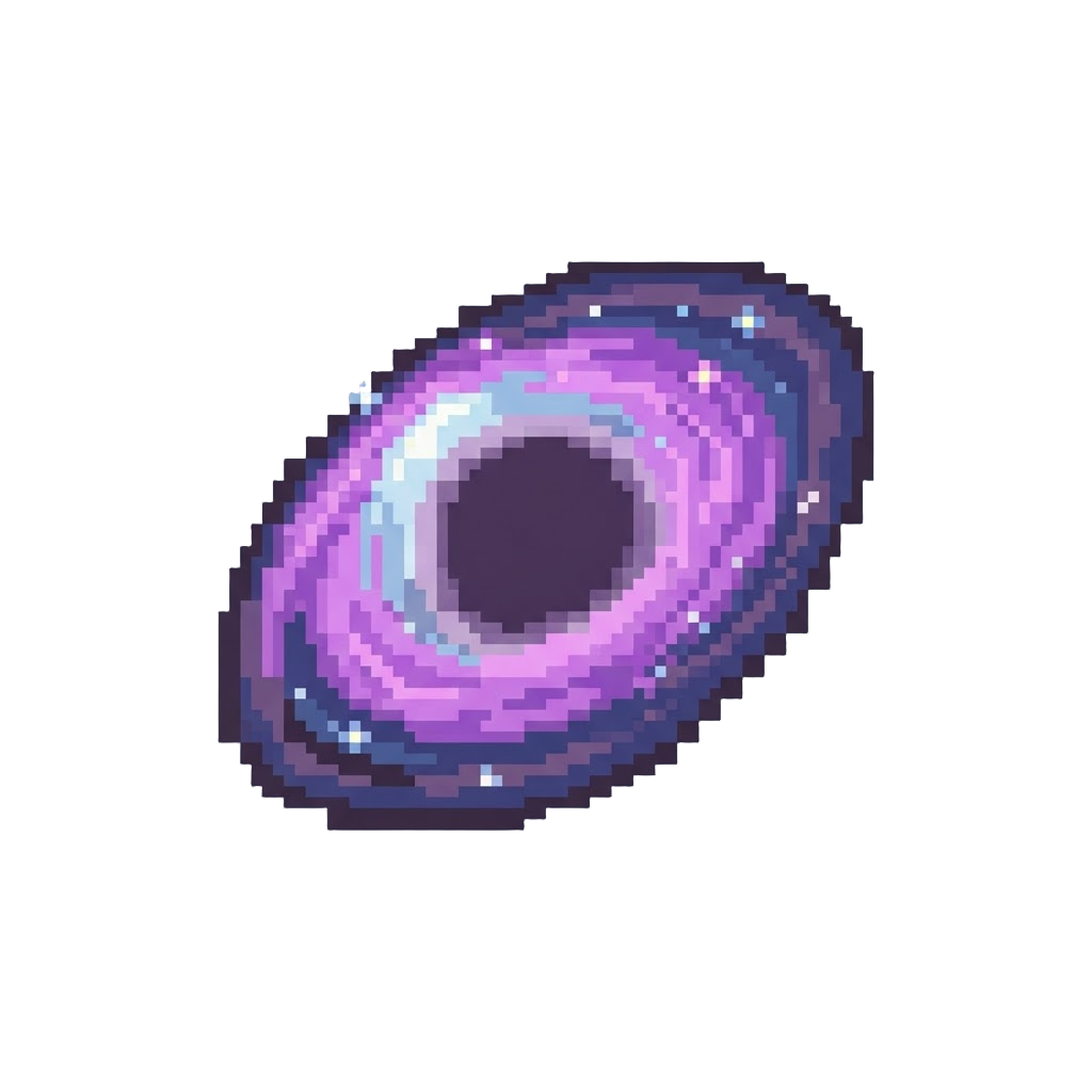 A Glowing Swirling Purple Blackhole Warping the Starlight