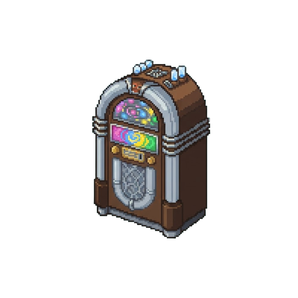 A Floating Vintage Jukebox Playing Silent Disco Lights