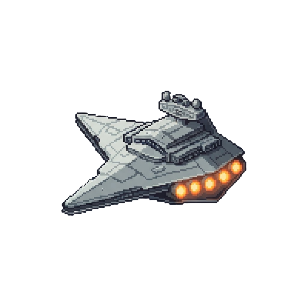 An Imperial Star Destroyer Gliding Overhead with Engine Glow