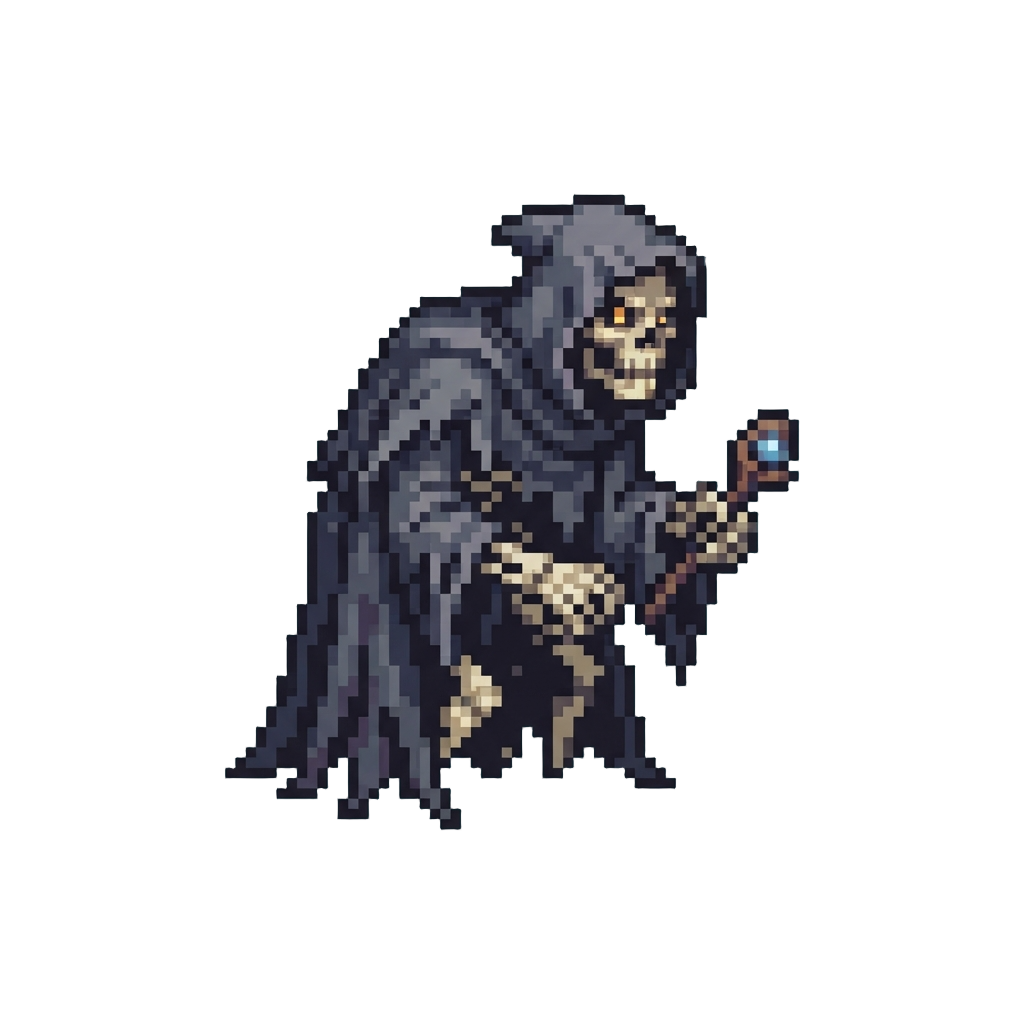 A Skeletal Phantom Wearing a Torn Cloak