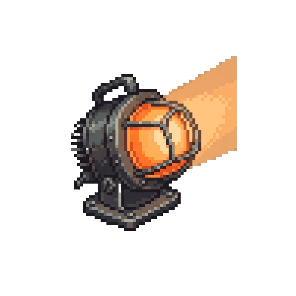 A Warm Orange Industrial Lamp Beam