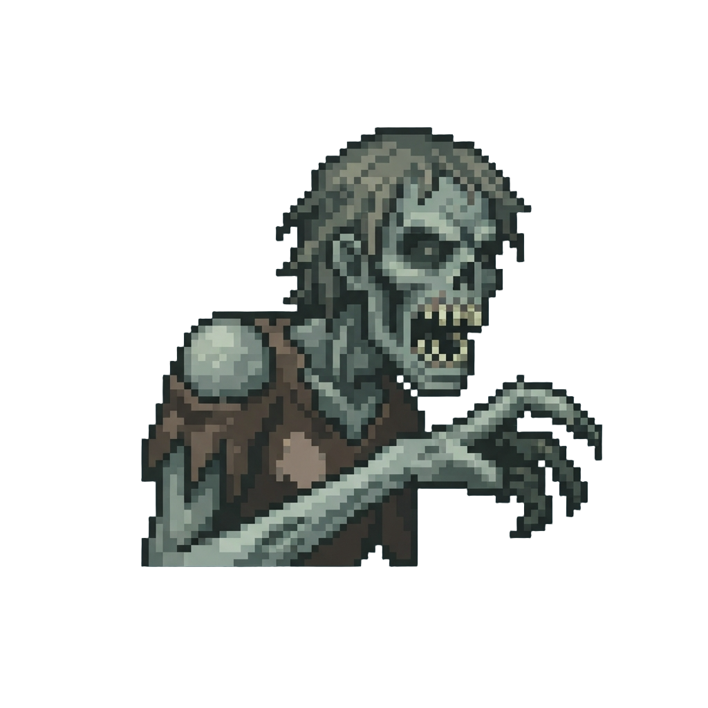 A Ghoul with Jagged Teeth Reaching Forward