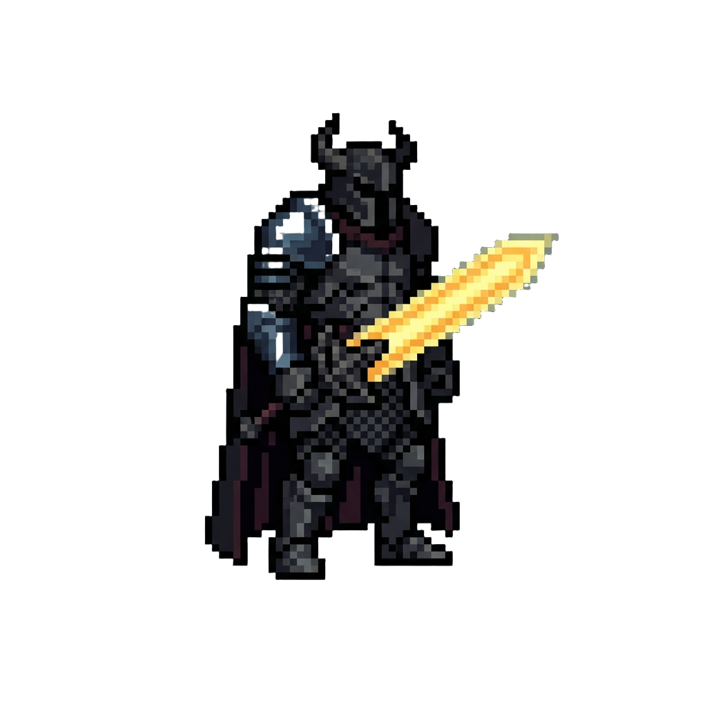 A Towering Shadowy Slasher with a Glowing Blade