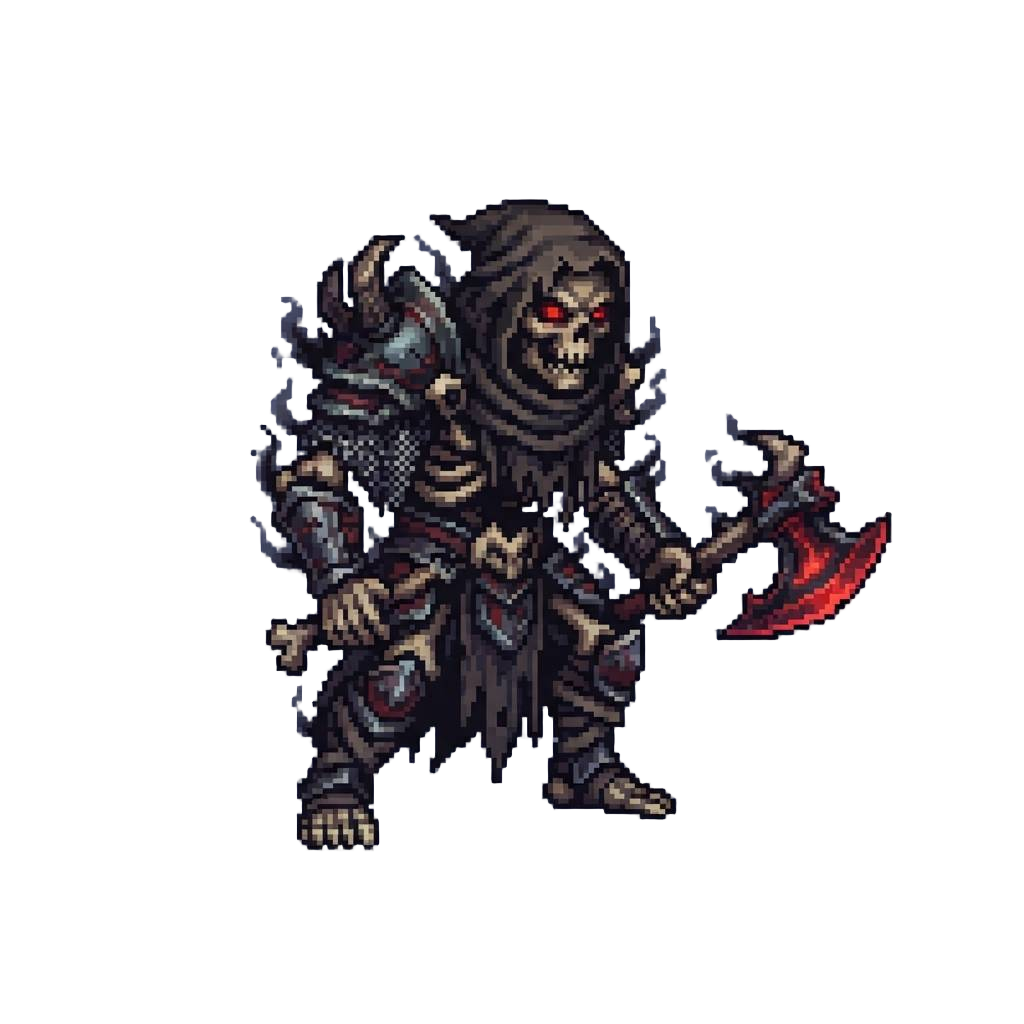 A Cursed Shadowy Bone Berserker