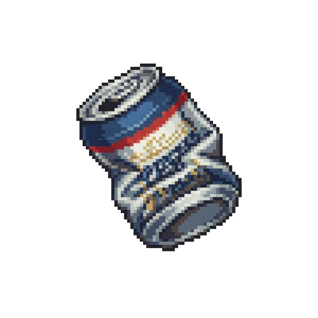 A Crushed Tin Beer Can