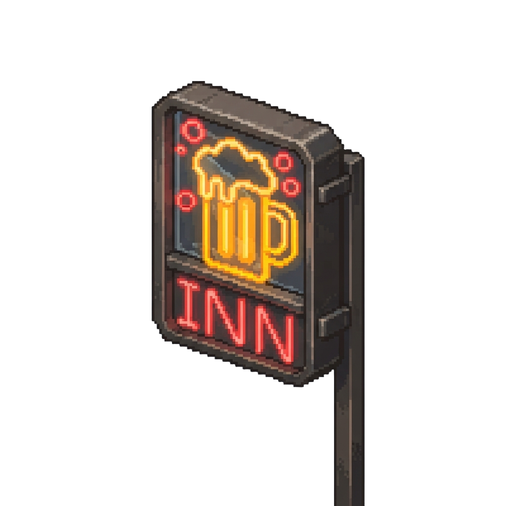A Glowing Neon Pub Sign Miniature