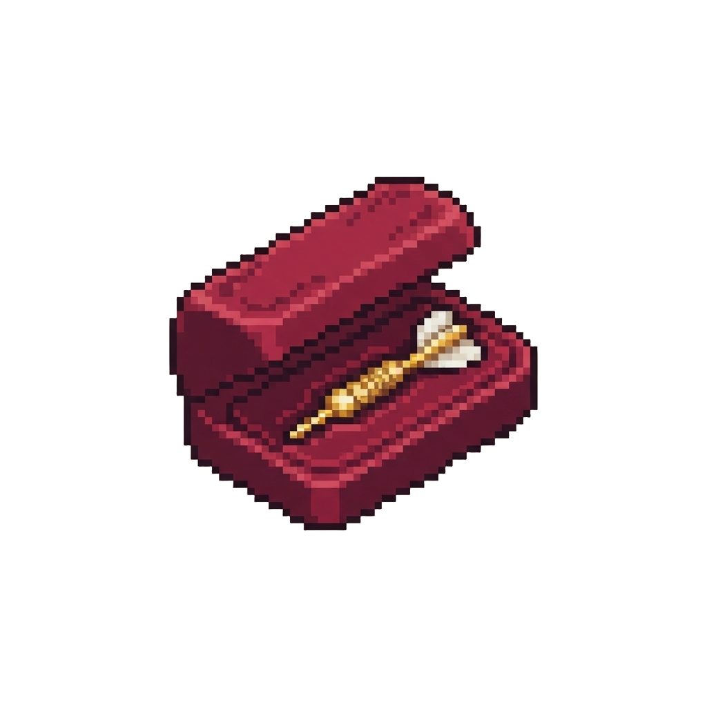 A Golden Dart Set in a Velvet Case