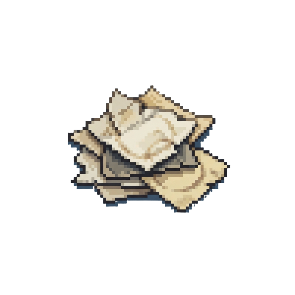 A Trash Pile of Torn Paper Coasters