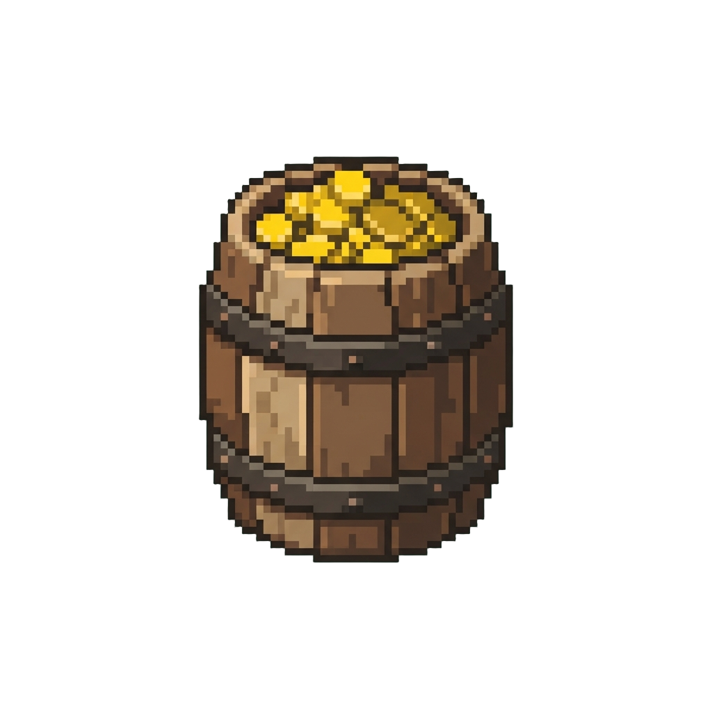 A Wooden Barrel of Golden Coins