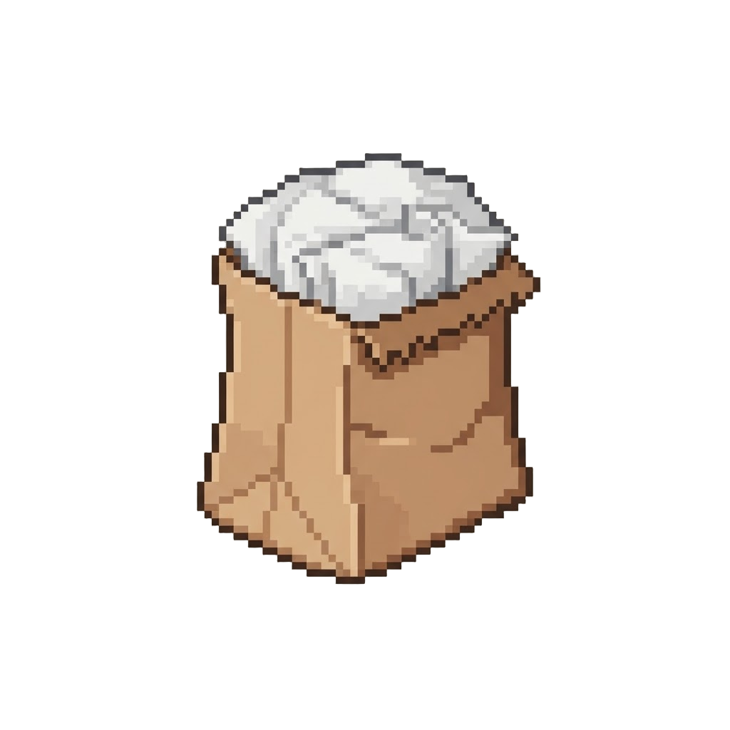 An Empty Paper Bag Full of Extra Napkins