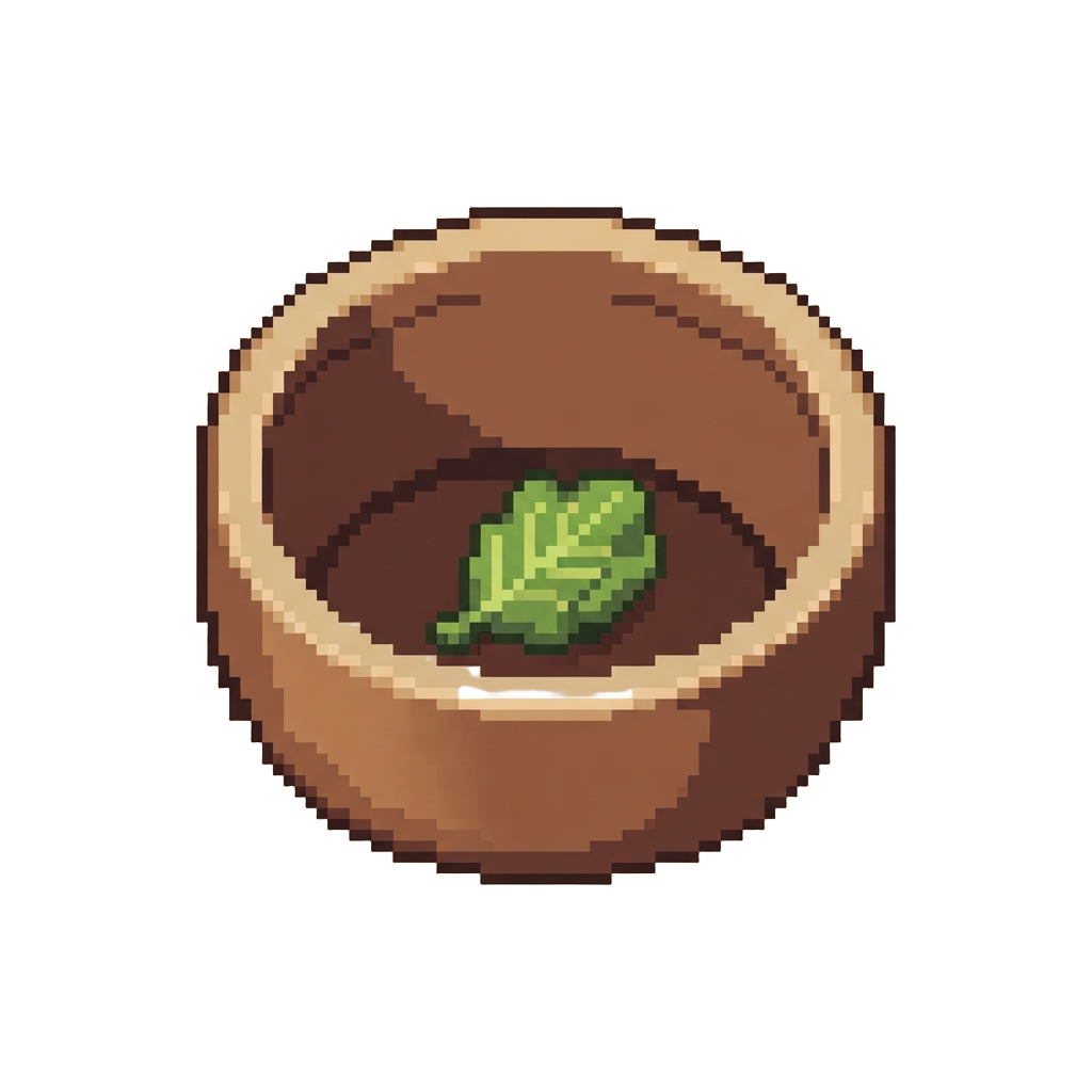 A Tiny Plain Lettuce Leaf in a Huge Container