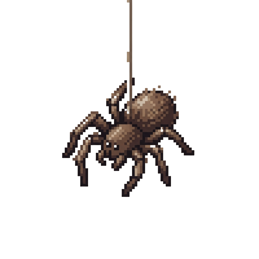 A Jittery Fuzzy Spider Dangling Awkwardly on a Single Thread