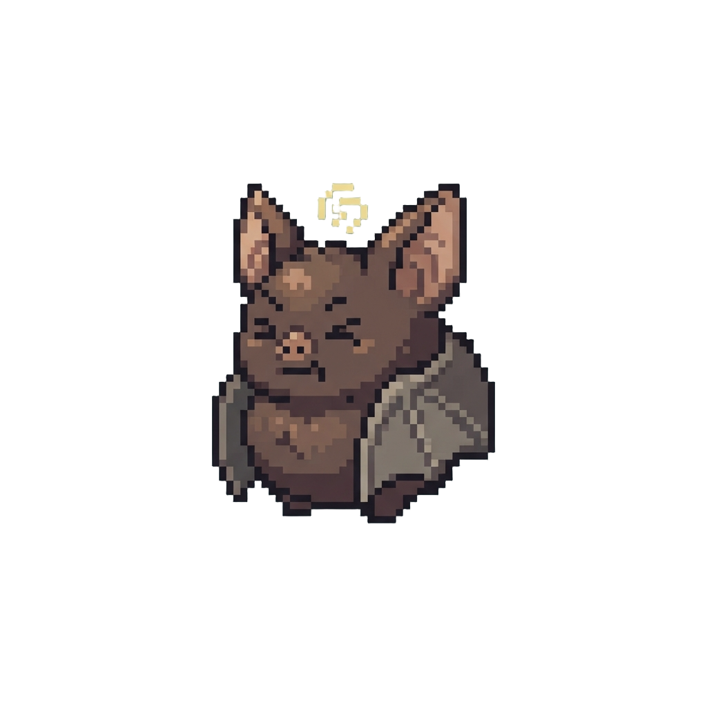 A Pudgy Wobbly Bat Blinking in Confusion