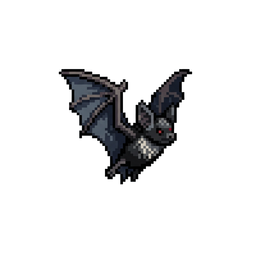 A Sleek Vampire Bat with Dramatic Shadowy Wings
