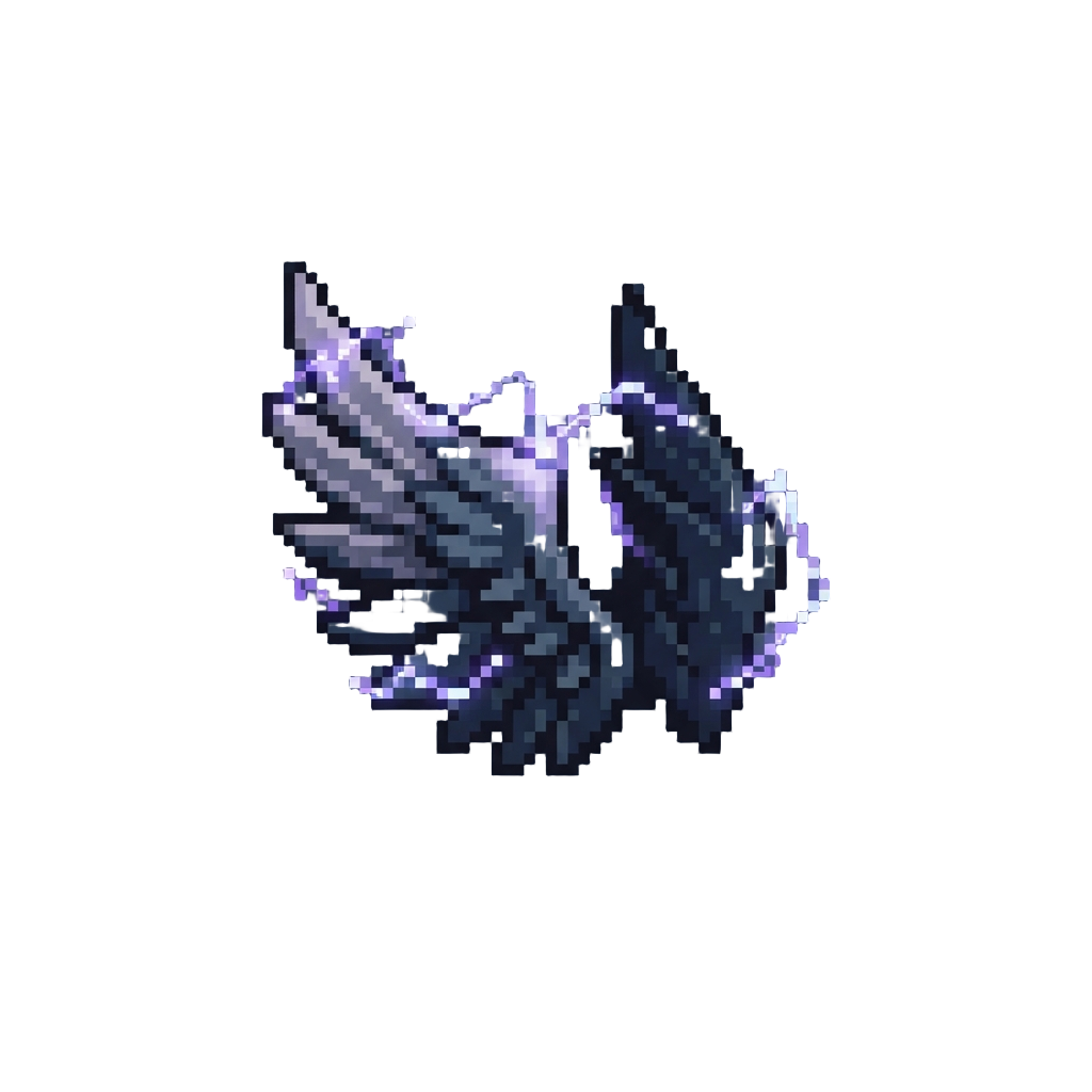Sparking Violet Lightning Arcs and Stormy Wings
