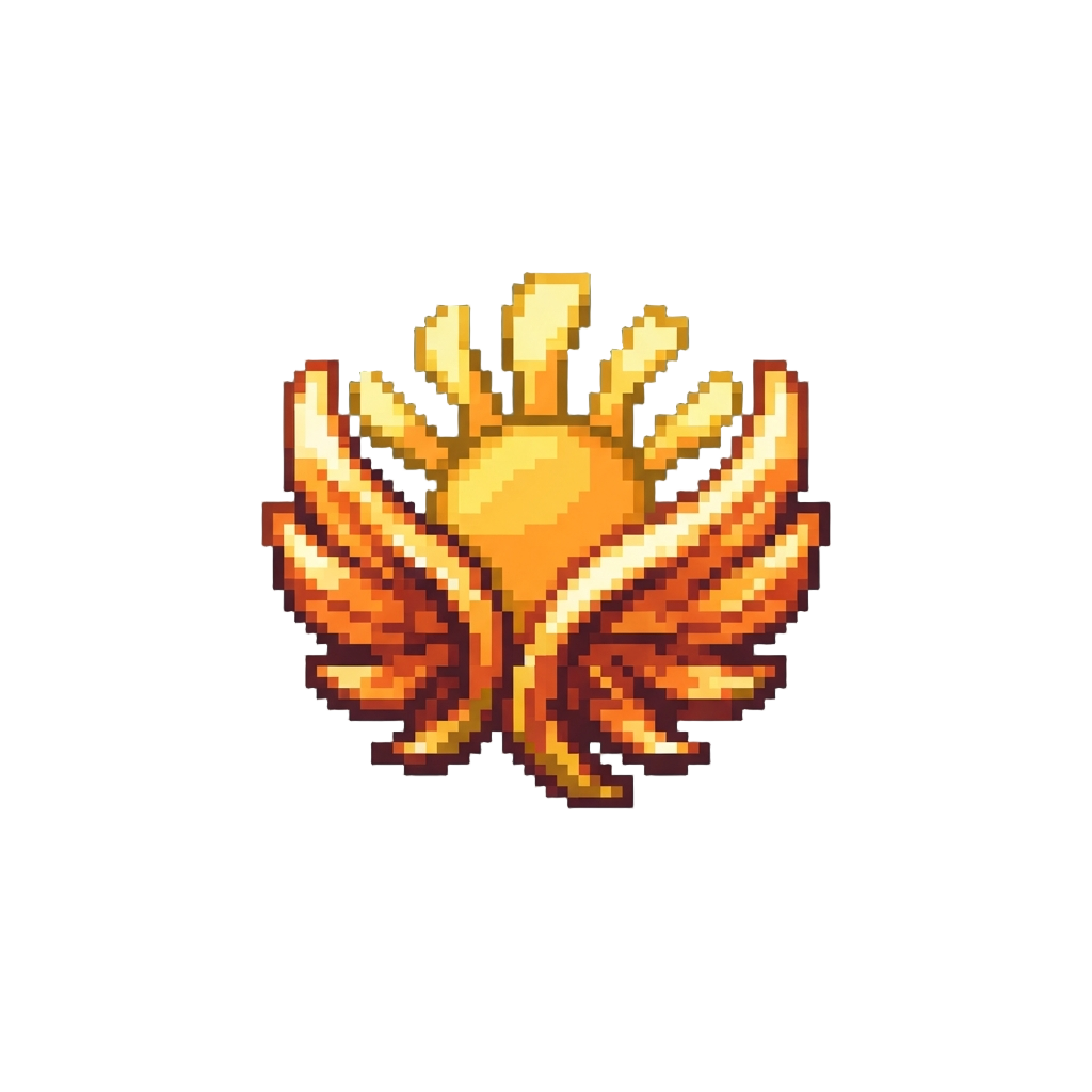 Sparkling Golden Sunbeams and Fiery Majestic Wings