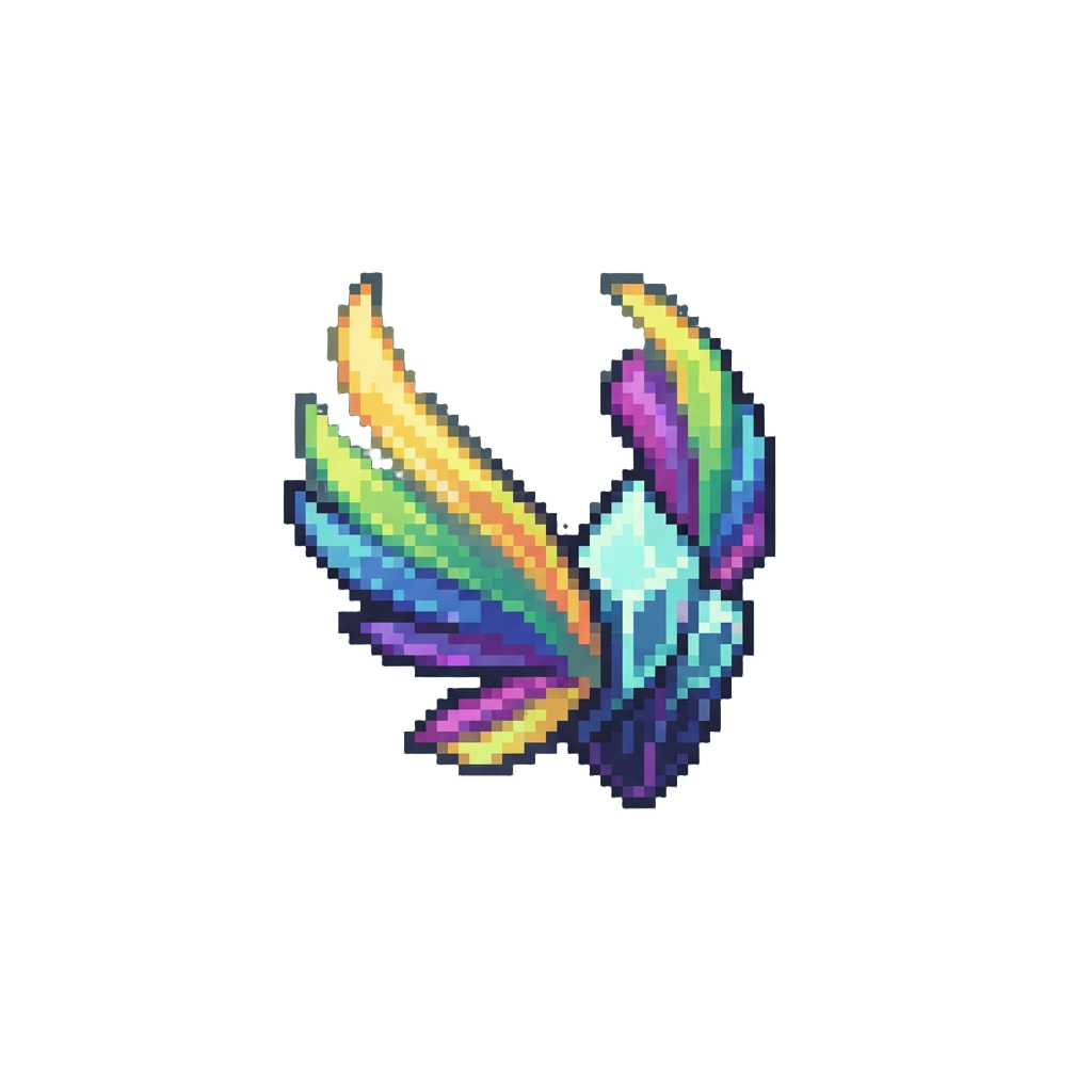 Shimmering Crystal Aurora Trails and Prismatic Wings