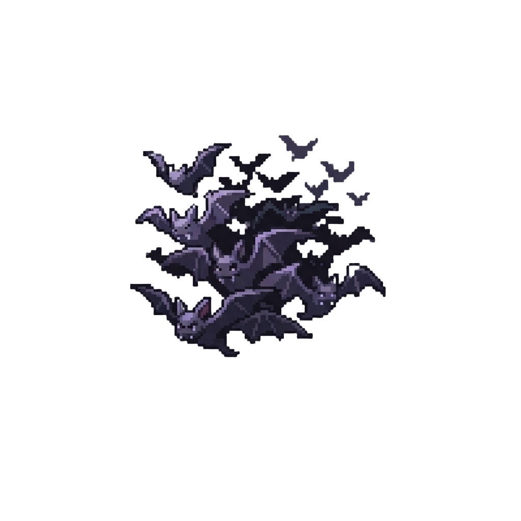 A Swarm of Shadowy Spectral Bats Bursting Forward