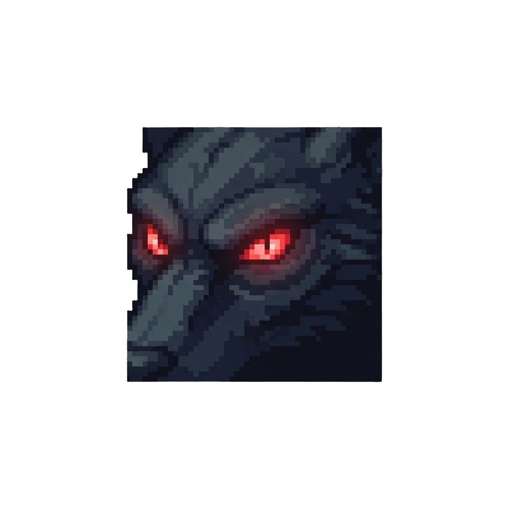 Sharp Glowing Red Eyes Piercing the Darkness