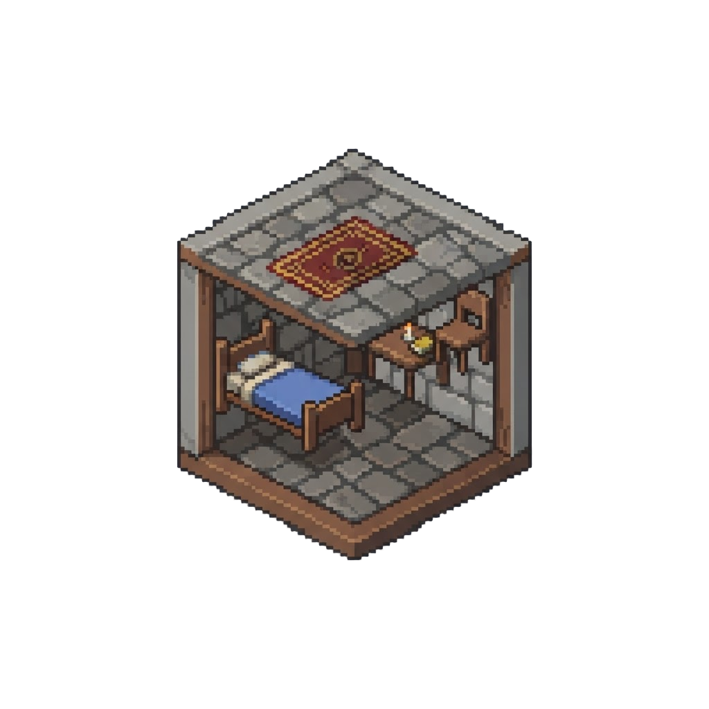 An Inverted Chamber with Furniture on the Ceiling