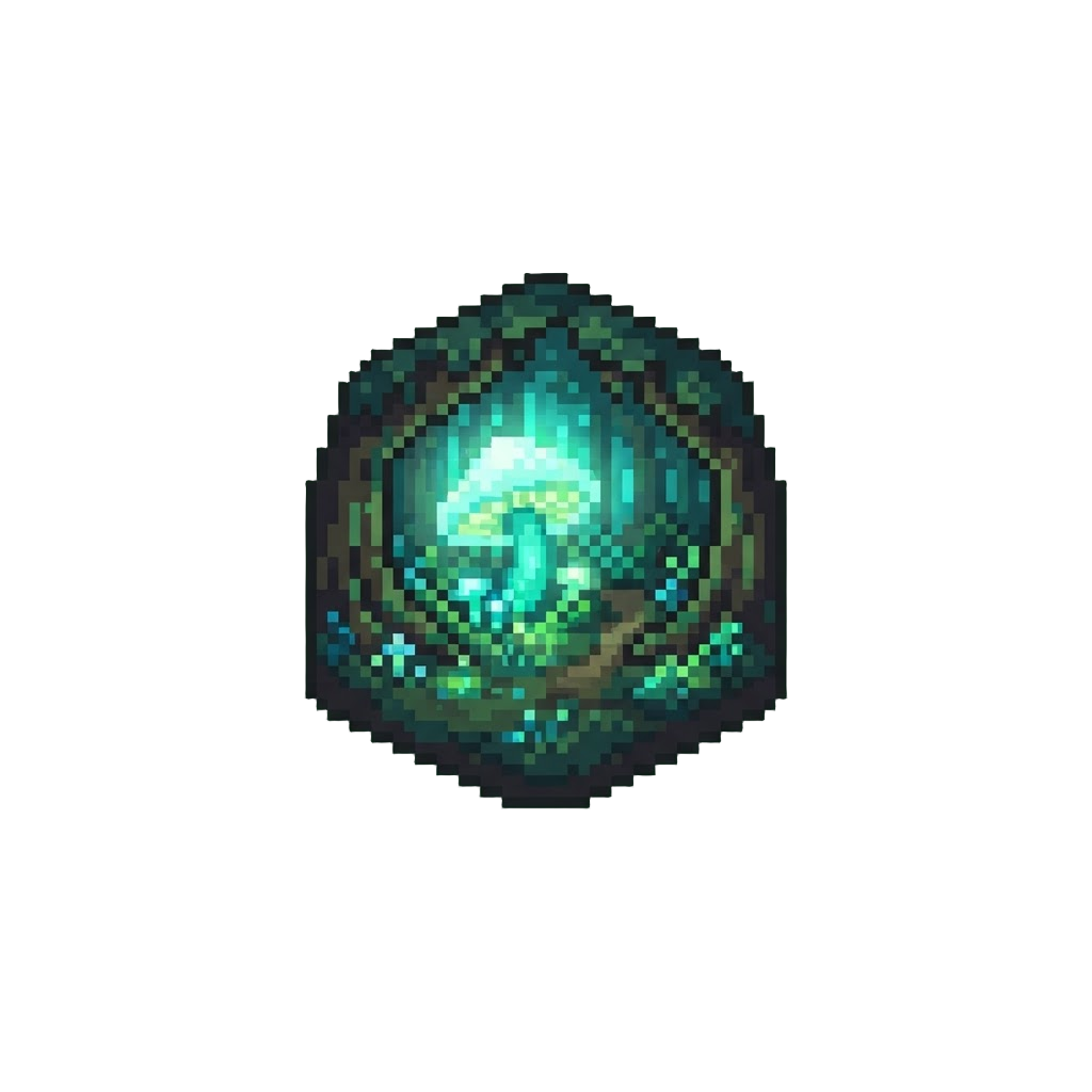 A Glowing Bioluminescent Forest Clearing