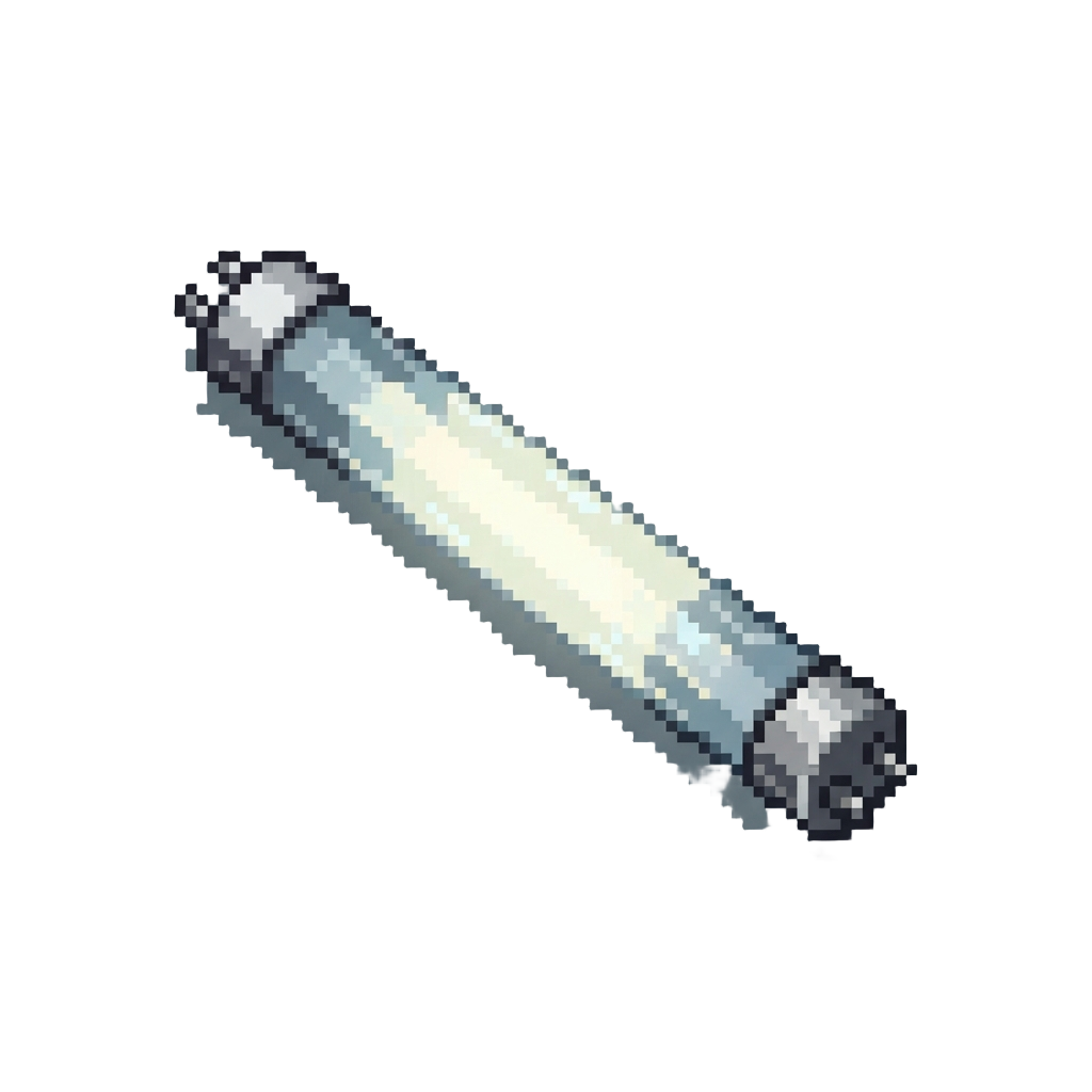 A Giant Lone Flickering Fluorescent Bulb on the Floor