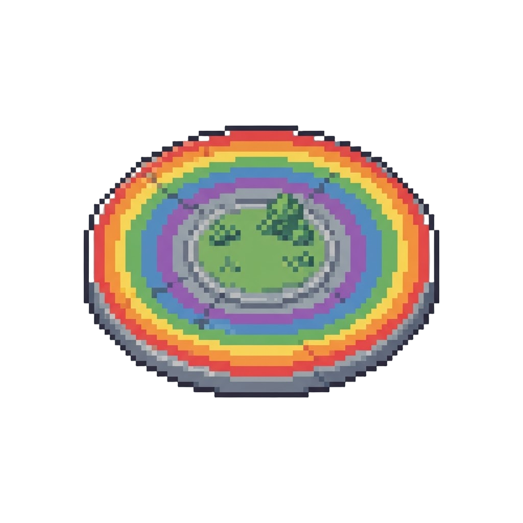 A Rainbow-painted Cul-de-sac Repeating Forever