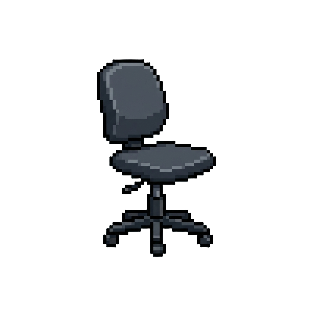A Lone Spinning Desk Chair in Darkness