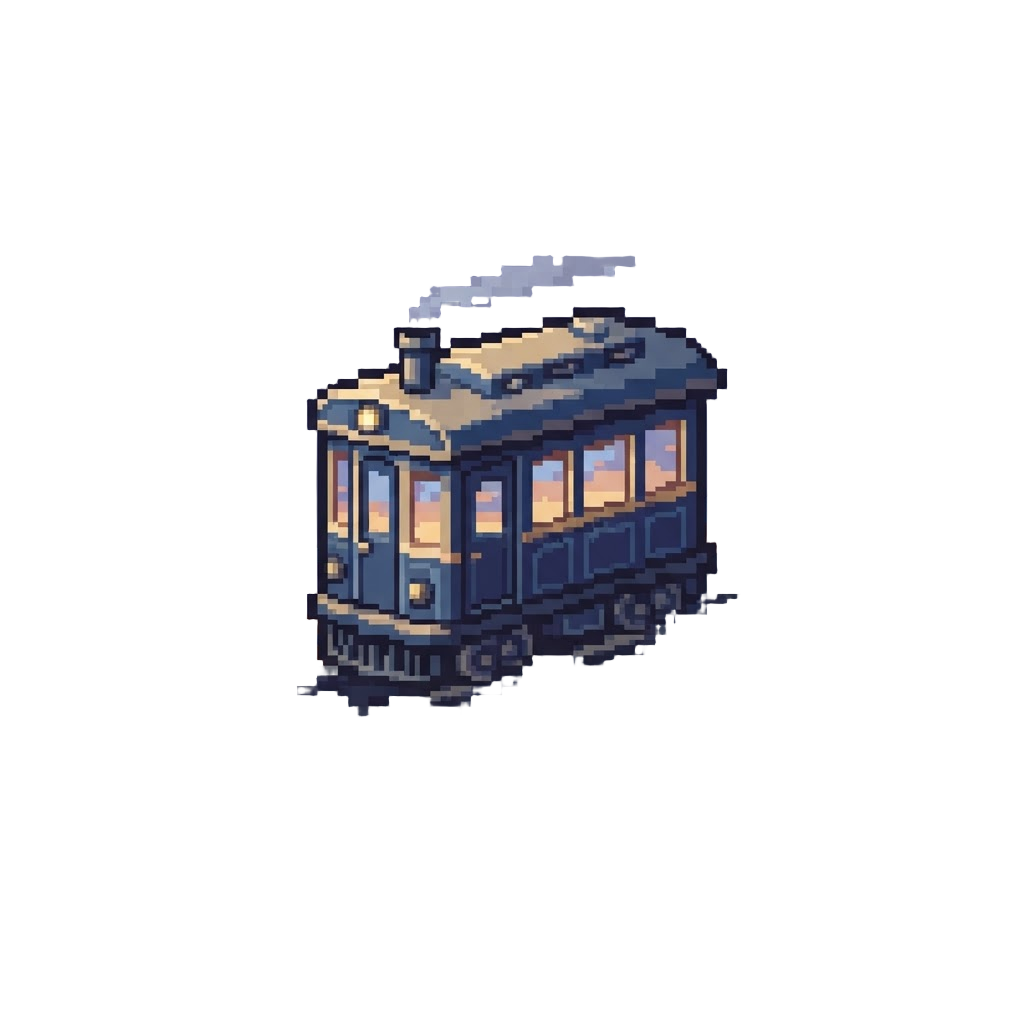A Quiet Train Car Traveling Through Twilight Clouds