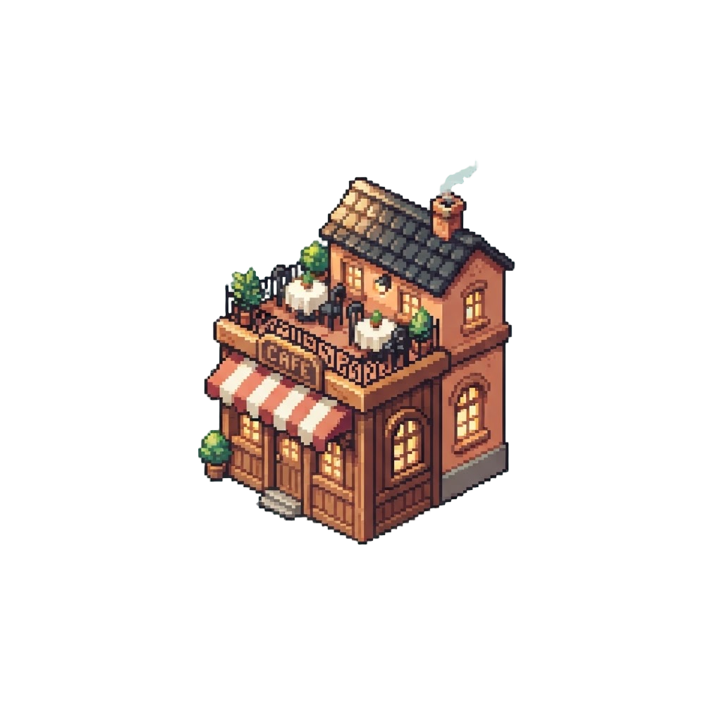 A Sunlit Vintage Rooftop Cafe