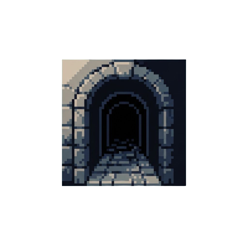An Endless Black Corridor Stretching Infinitely