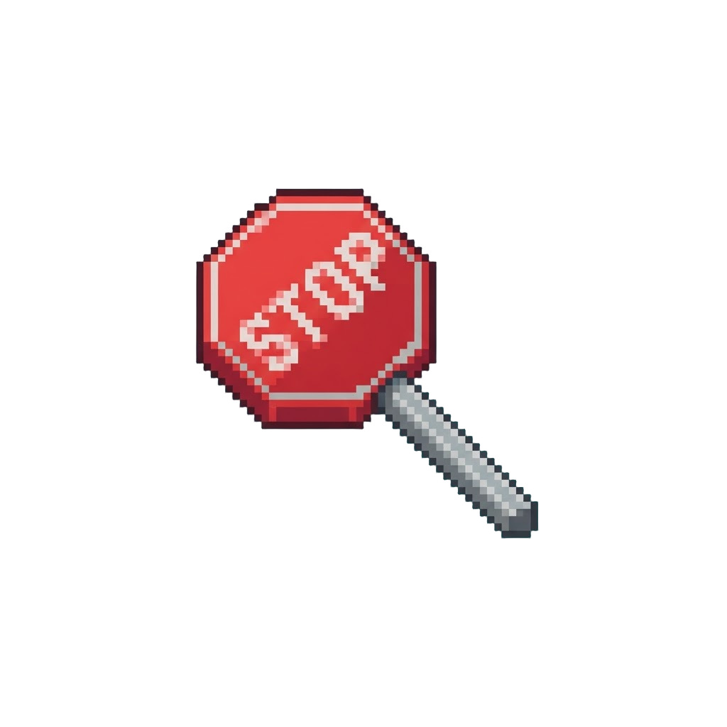 A Giant Red Stop Sign Floating in Midair
