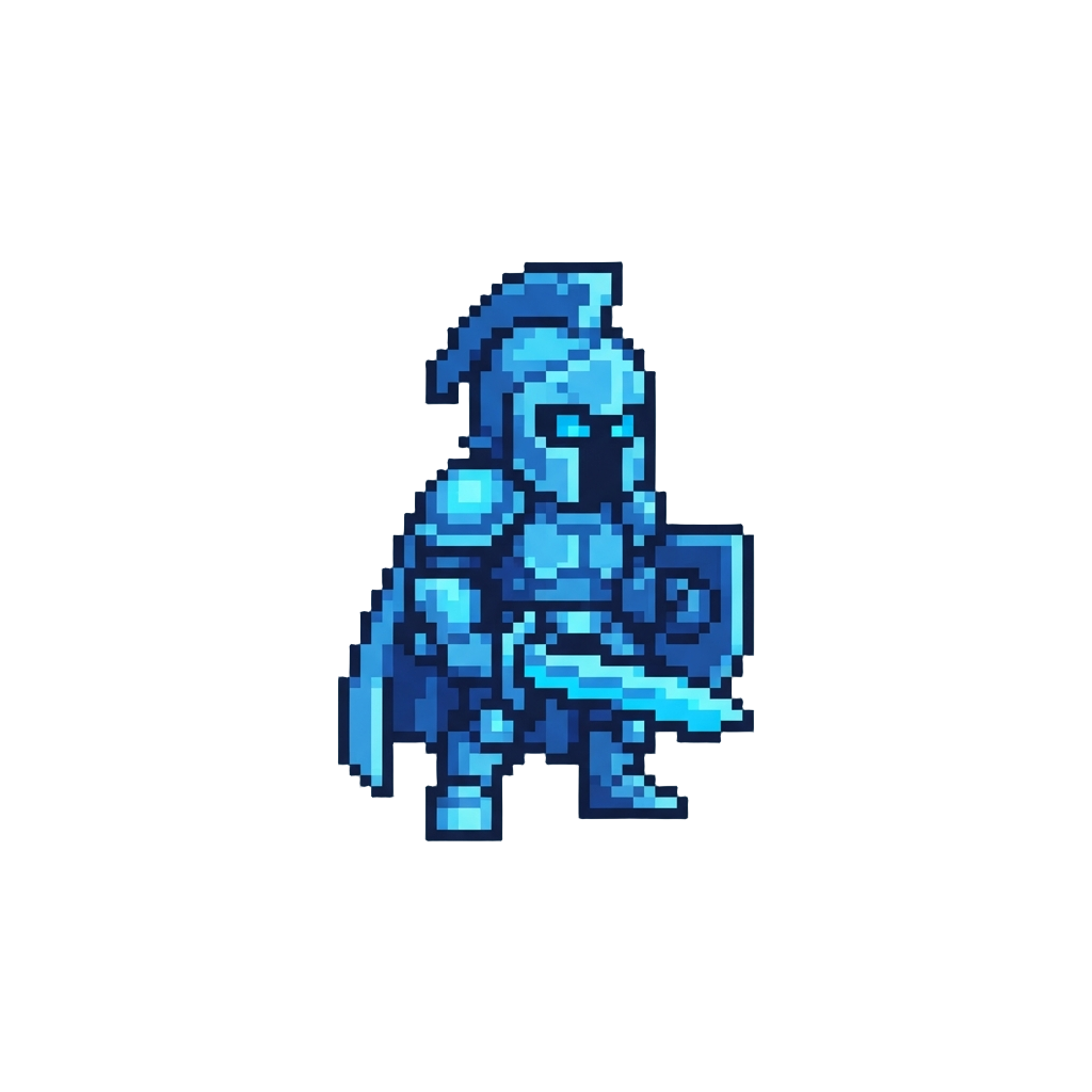 A Glowing Blue Digital Avatar