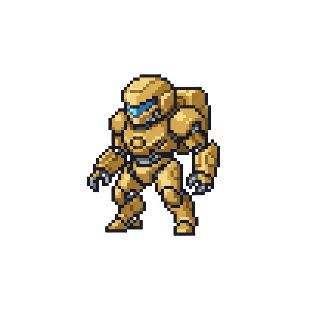 A Sleek Golden Mech Suit