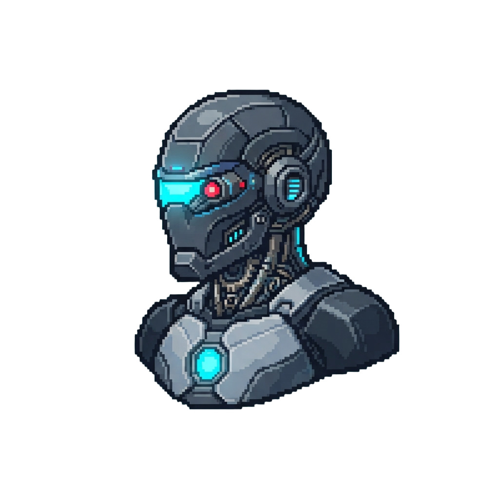 A Neon-lit Futuristic Cyborg
