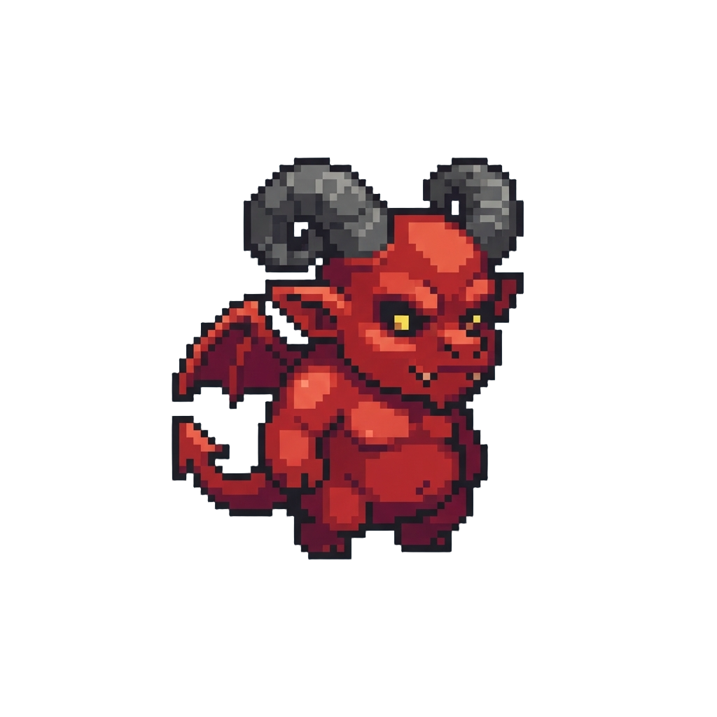 A Large Red Horned Devil