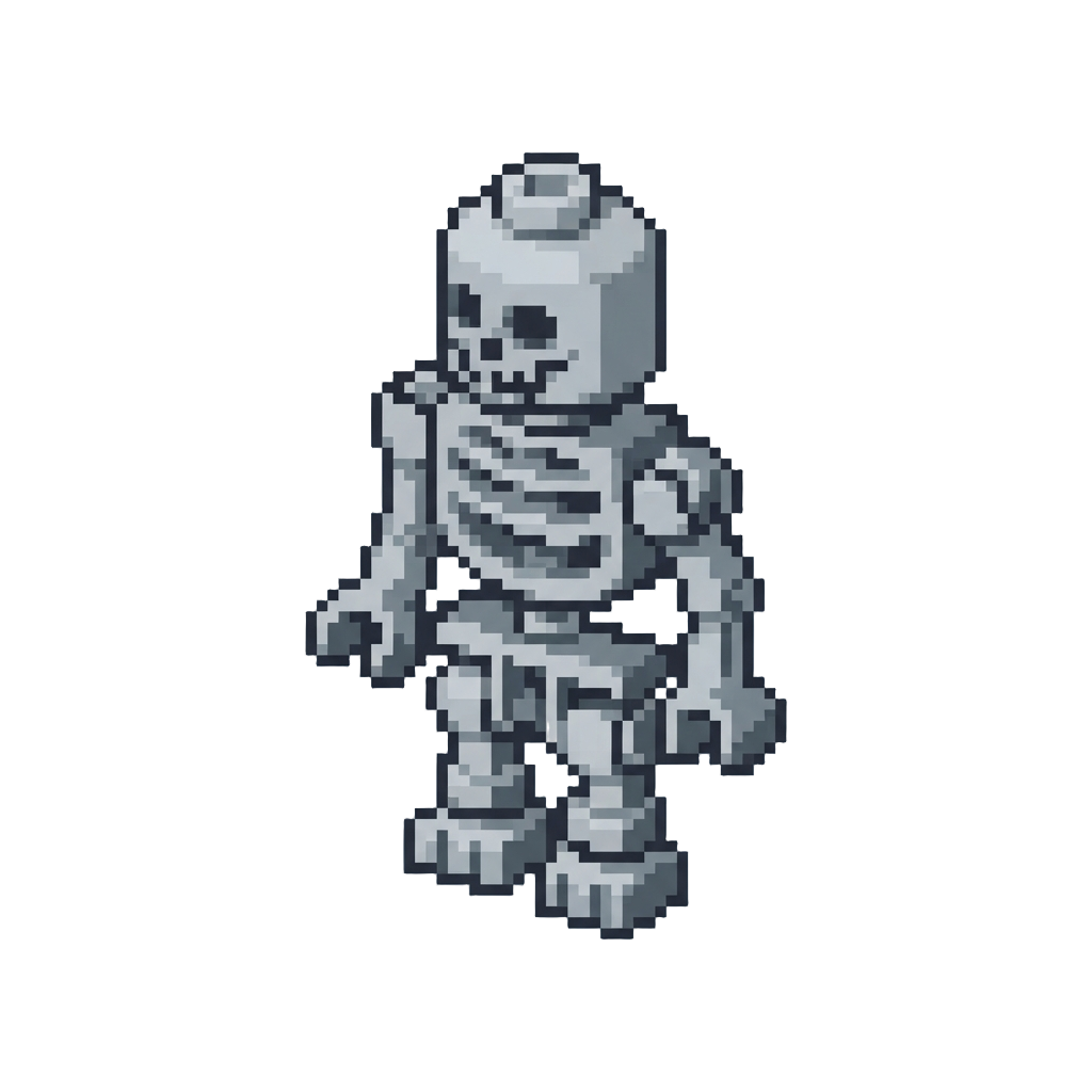 A Skeleton-framed Lego Figure Missing Its Outer Shell