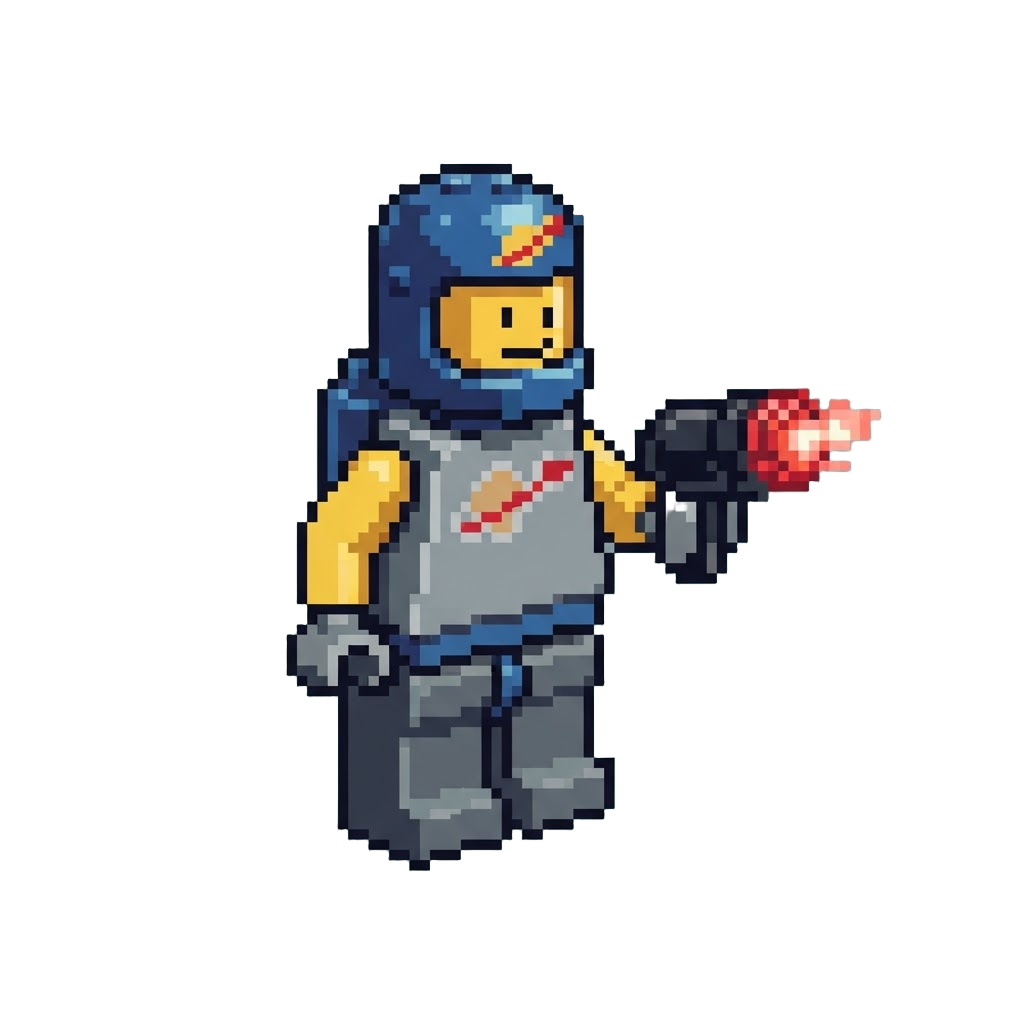 A Cool Lego Space Captain with a Glowing Laser Blaster