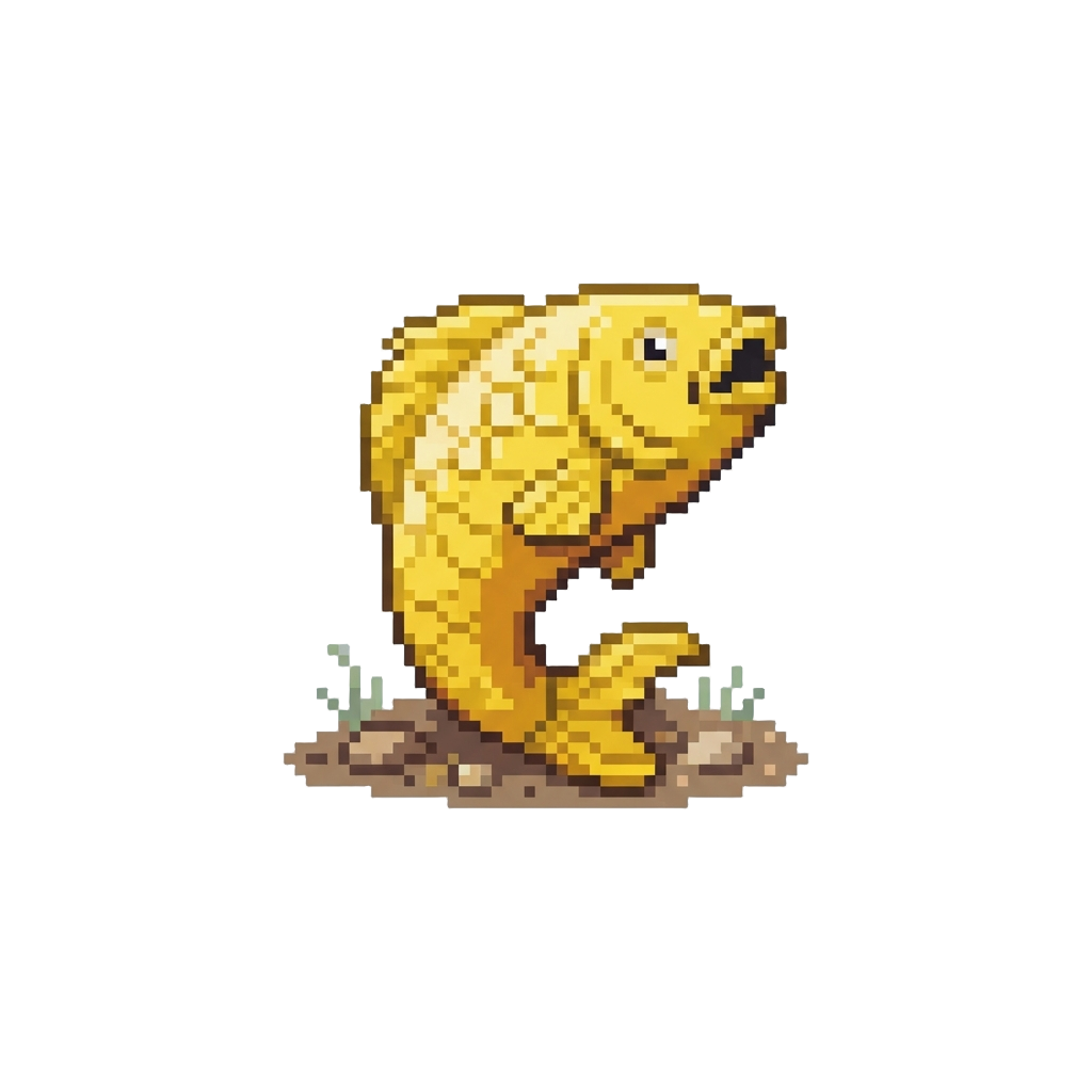 A Floppy Yellow Fish Bouncing Uselessly on Land