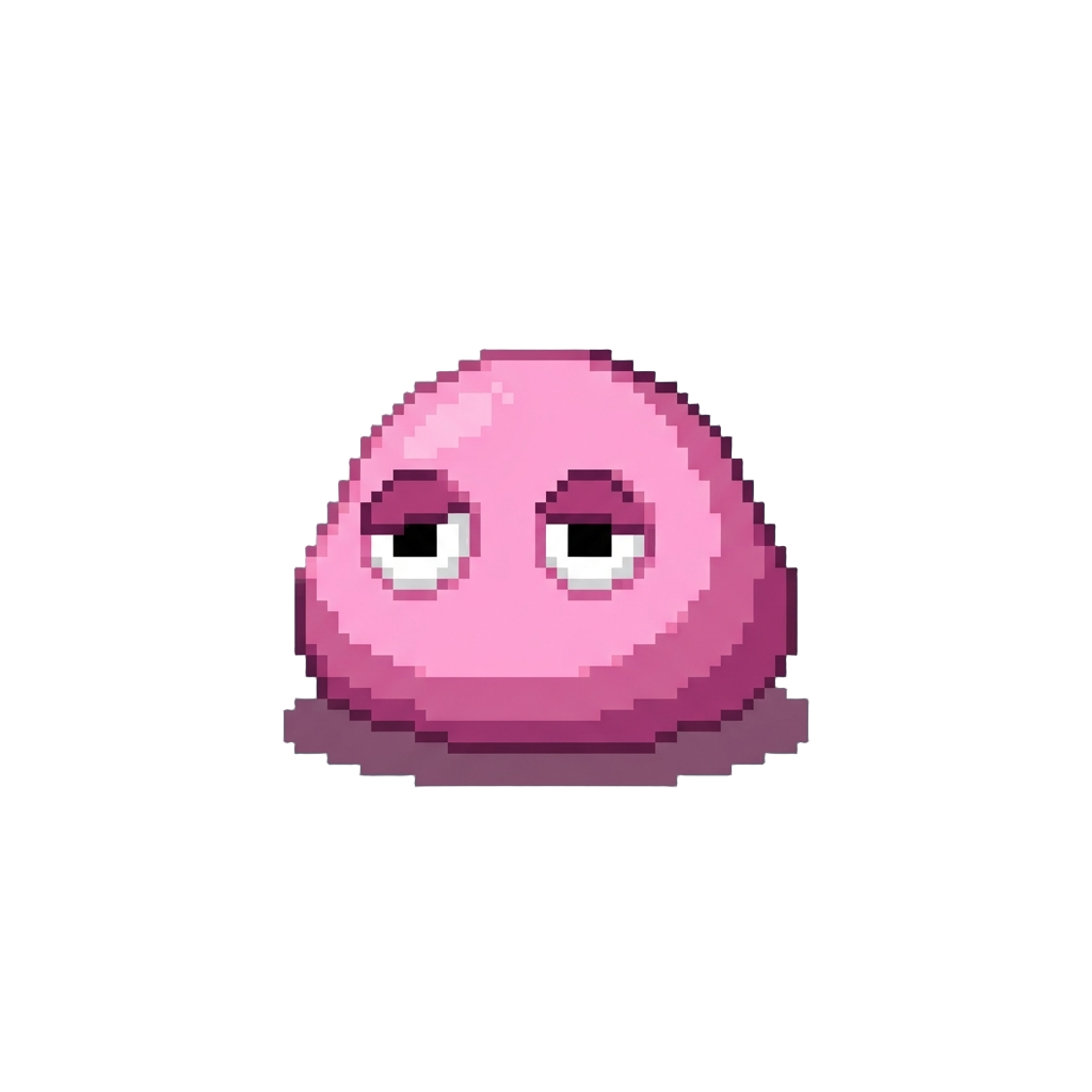 A Tiny Pink Blob with Sleepy Googly Eyes